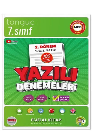 7. Sınıf Yazılı Notları ve Denemeleri 2. Dönem 1 ve 2. Yazılı 2 KİTAP - Tonguç Yayınları - 2