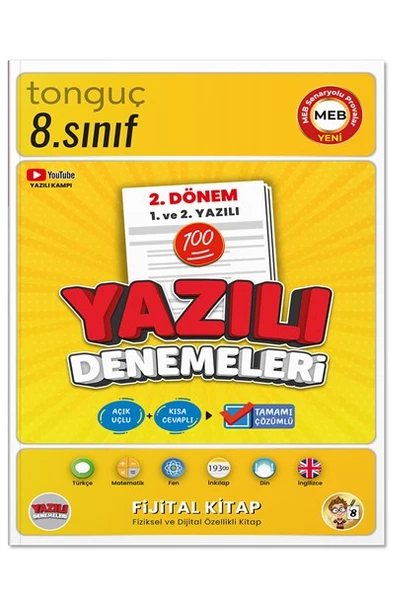 8. Sınıf Yazılı Notları ve Denemeleri 2. Dönem 1 ve 2. Yazılı 2 KİTAP - Tonguç Yayınları - Resim 2