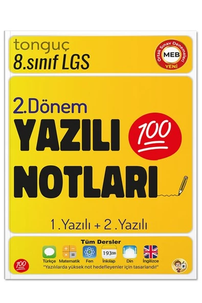 8. Sınıf Yazılı Notları ve Denemeleri 2. Dönem 1 ve 2. Yazılı 2 KİTAP - Tonguç Yayınları - Resim 3