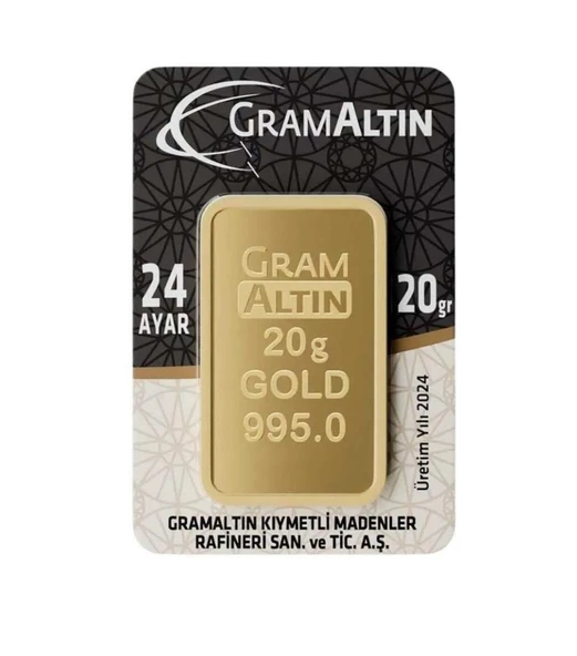 20 Gram 24 Ayar Külçe Gram Altın Ziynet Gold