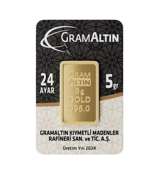 5 Gram 24 Ayar Külçe Gram Altın Ziynet Gold