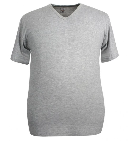 10 Adet Büyük Beden V Yaka Fanila Atlet Gri - 2