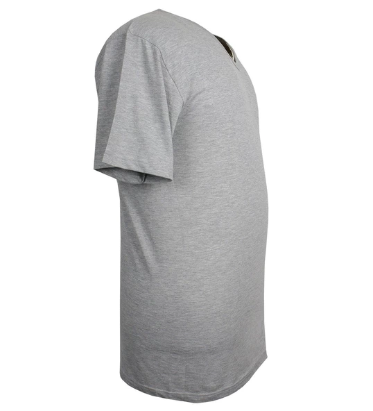 5 Adet Büyük Beden V Yaka Fanila Atlet Gri - 2