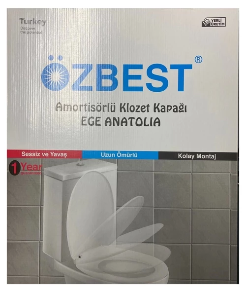 Lüks Yavaş Kapanan Amortisörlü Klozet Kapağı Ses Önleyicili, Kolay Montaj Her modele uyumlu - 2