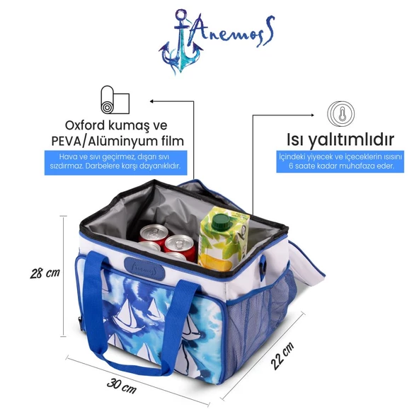 Anemoss Yelken Isı Yalıtımlı Çanta Beyaz - 6