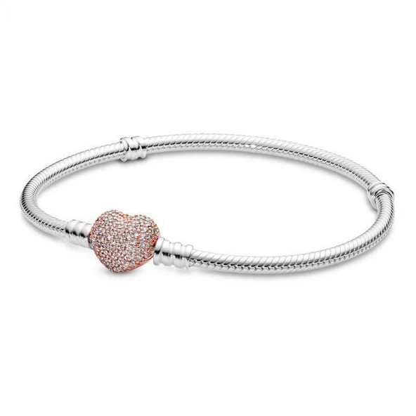 Pandora Pavé Kalp Klip 586292CZ-18cm