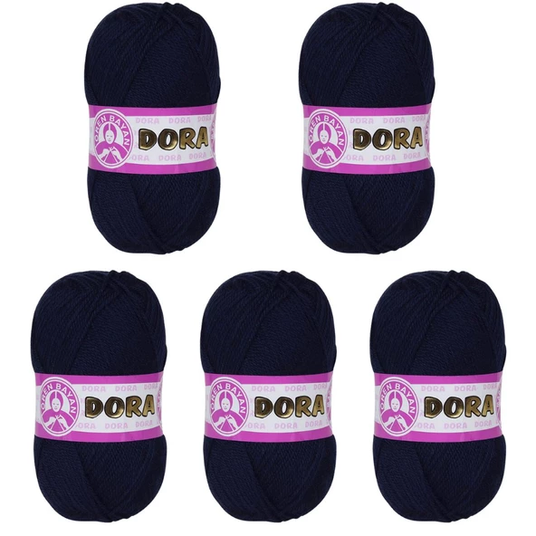 Ören Bayan Dora Örgü İpi - Lacivert - 5'Li Paket - ( Renk Kodu : 019 )