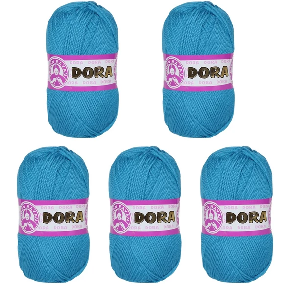 Ören Bayan Dora Örgü İpi - Turkuaz - 5'Li Paket - ( Renk Kodu : 025 )