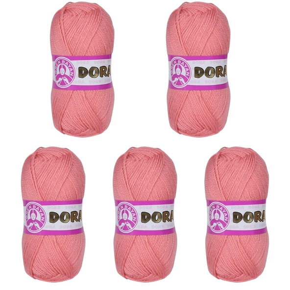 Ören Bayan Dora Örgü İpi - Pembe - 5'Li Paket - ( Renk Kodu : 036 ) ürün görseli 1