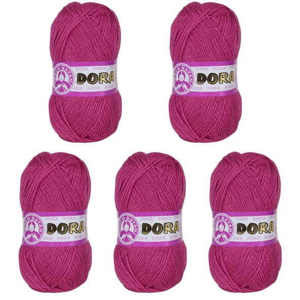 Ören Bayan Dora Örgü İpi - Pembe - 5'Li Paket - ( Renk Kodu : 044 ) ürün görseli 1