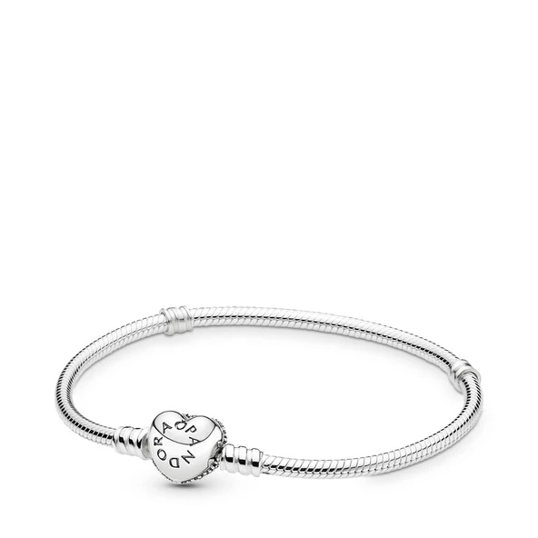 Pandora Pavé Kalp Klipsli Bileklik 590727CZ-22cm