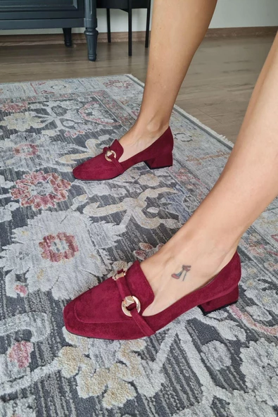 10 1900 Topukla Kadın Toka Detaylı 3 cm Topuklu Loafer Günlük Ayakkabı - 2