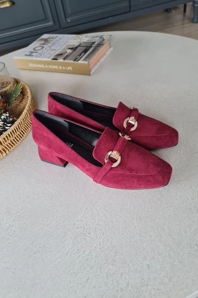 10 1900 Topukla Kadın Toka Detaylı 3 cm Topuklu Loafer Günlük Ayakkabı - 3