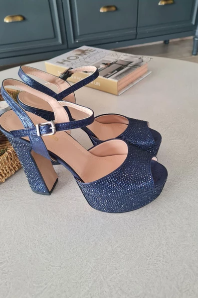 036 4183 Topukla Kadın Platformlu Taşlı Abiye Ayakkabı - Resim 11