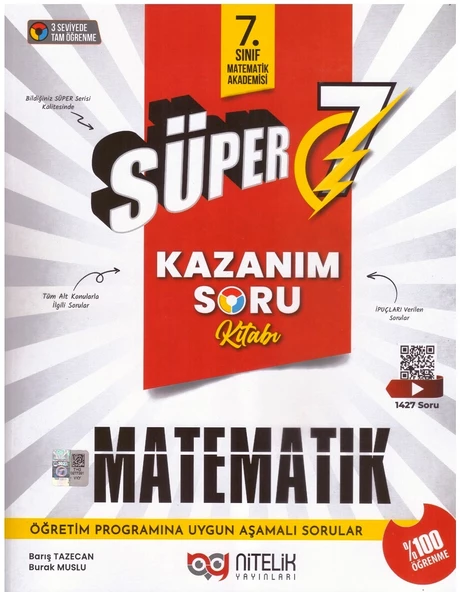 NİTELİK 7.SINIF SÜPER KAZANIM MATEMATİK SORU KİTABI