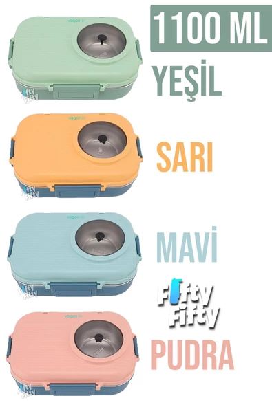 Vagonlife 1100 ML Çorba Kaseli-Metal Kaşıklı Paslanmaz Çelik Bento Lunch Box Yeni Nesil Sefer Tası-ffbl70100 - 8