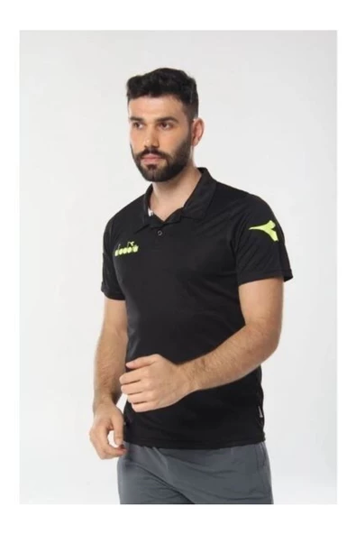 Diadora Nacce Siyah Polo Yakalı T-Shirt  -  1TSR06-Siyah - 2