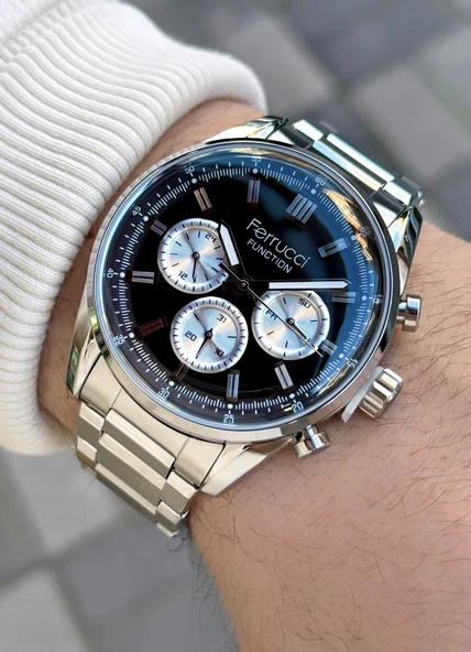 Ferrucci Function FCF.03299FM.01 Çelik Kordon Erkek Kol Saati - Resim 3