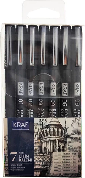 Kraf Drawing System Çizim Kalemi 7’li