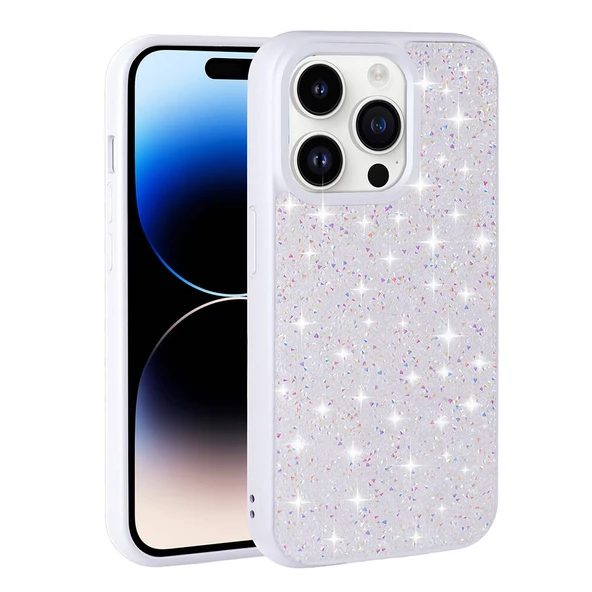 Apple iPhone 14 Pro Max Kılıf Parlak Taşlı Tasarım Pırlanta Kapak - 2