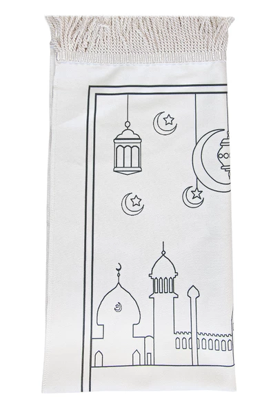 Boyamalı Yıkanabilir Eğitici Dini Oyuncak Çocuk Seccade Seti Mavi - Resim 8