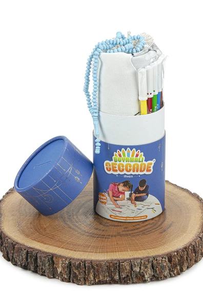 Boyamalı Yıkanabilir Eğitici Dini Oyuncak Çocuk Seccade Seti Mavi - Resim 5