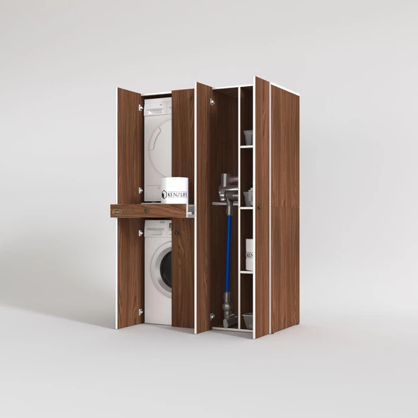 Kenzlife çamaşır-kurutma makinesi dolabı şahrur sağ cvz 187*120*60 çekmeceli banyo - Resim 2