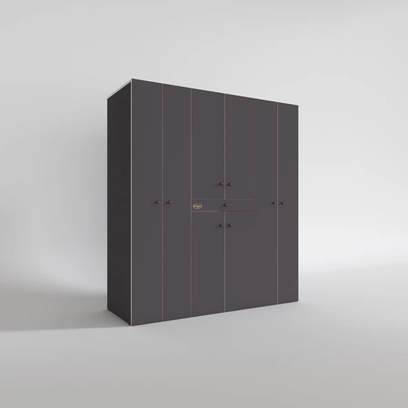 Kenzlife çamaşır-kurutma makinesi dolabı nazzam gri 187*170*60 çekmeceli raflı banyo - Resim 3