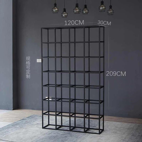 Ahşap Kitaplık Dekoratif Kutulu Büyük Kitaplık - 4