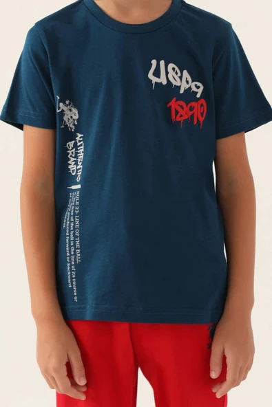 Us Polo Erkek Çocuk Garson Uzay Bermuda Pijama Takımı 1751 - 2