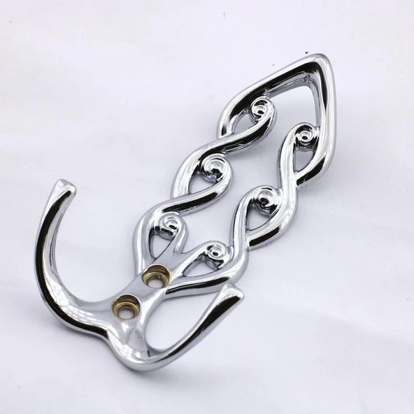 Sırma Askı Portmanto Metal Vestiyer Duvar Dolap Elbise Askısı Krom Renk Mobilya Kapı Askılığı Aparat - Resim 5