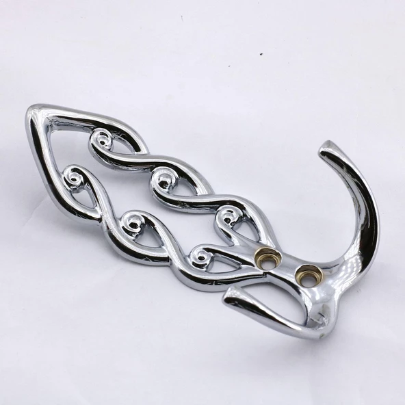 Sırma Askı Portmanto Metal Vestiyer Duvar Dolap Elbise Askısı Krom Renk Mobilya Kapı Askılığı Aparat - Resim 4