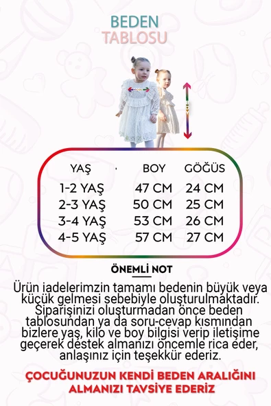 Kız Bebek Elbise Kız Çocuk Elbise Doğum Günü Parti Düğün Elbise Dantelli Kısa Kol Astarlı Elbise - 6