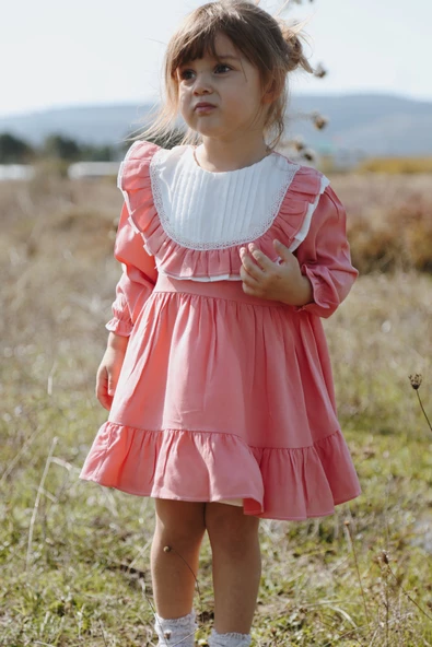 Bebek Kız Çocuk Doğum Günü Parti Düğün Elbise Astarlı Çocuk Giyim Bebek Giyim Kız ELBROBA - 3