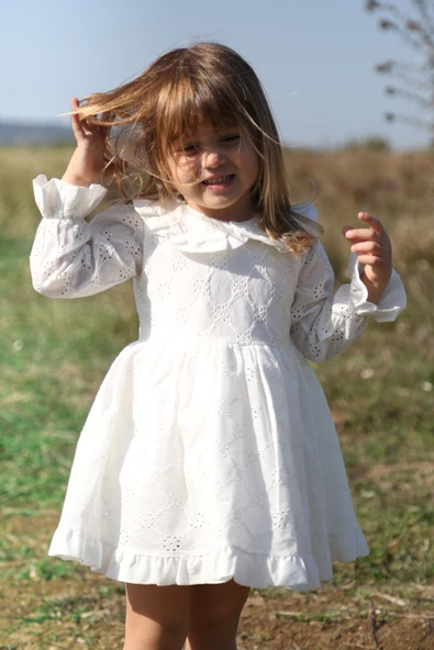 Kız Bebek Kız Çocuk Doğum Günü Parti Düğün Elbise Astarlı Çocuk Giyim Bebek Giyim ELBUZNDNT - 6