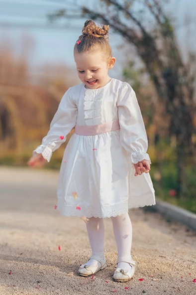 Kız Bebek Kız Çocuk Doğum Günü Parti Düğün Elbise Astarlı Saten Çocuk Giyim Bebek Giyim - 2