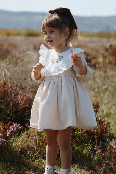 Kız Bebek Kız Çocuk Doğum Günü Parti Düğün Elbise Astarlı Saten Çocuk Giyim Bebek Giyim - 3