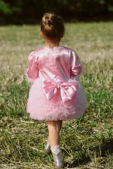 Kız Bebek Kız Çocuk Doğum Günü Parti Düğün Elbise Tüllü Tütü Astarlı Çocuk Giyim Bebek Giyim - 10