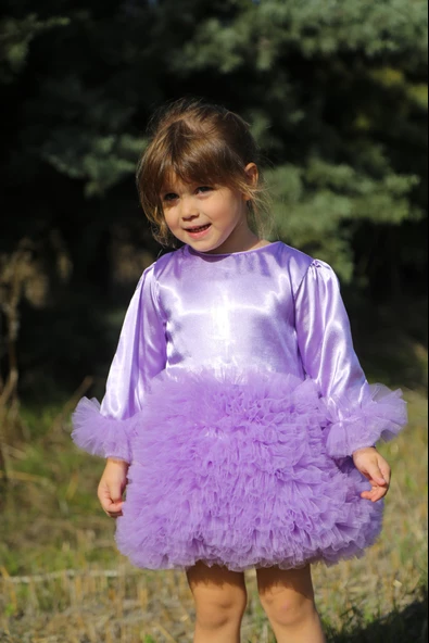 Kız Bebek Kız Çocuk Doğum Günü Parti Düğün Elbise Tüllü Tütü Astarlı Çocuk Giyim Bebek Giyim - 9