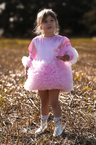 Kız Bebek Kız Çocuk Doğum Günü Parti Düğün Elbise Tüllü Tütü Astarlı Çocuk Giyim Bebek Giyim - 5