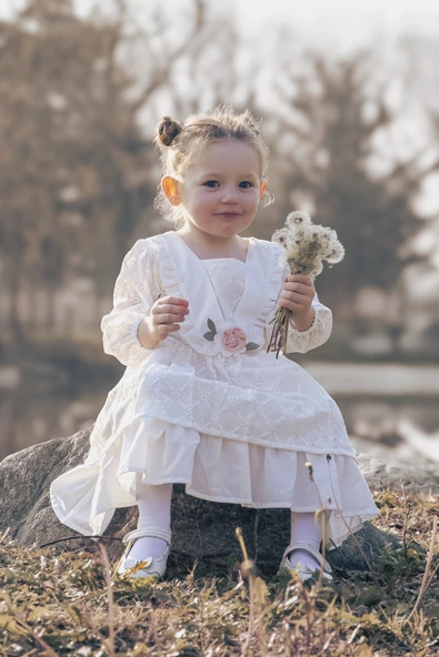 Kız Bebek Elbise Kız Çocuk Elbise Doğum Günü Parti Düğün Elbise Uzun Kol Astarlı Dantelli Bebek Giyim ELBYAKADNTL - 7