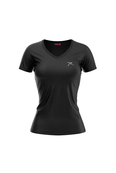 Raru MULIER Kadın Pamuklu Siyah Günlük T-shirt