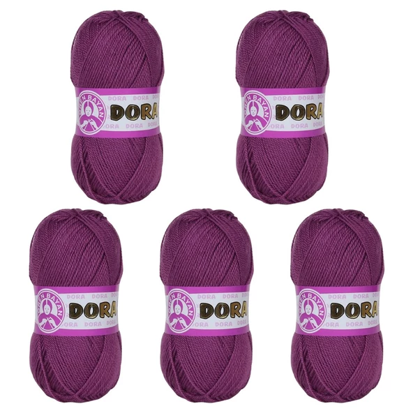 Ören Bayan Dora Örgü İpi - Mor - 5'Li Paket - ( Renk Kodu : 051 ) ürün görseli 1