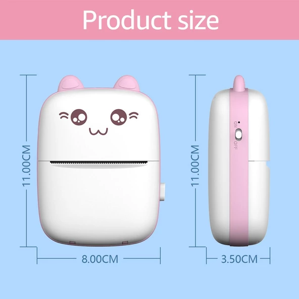 Taşınabilir Mini Cep Yazıcı Bluetooth Termal Yazıcı - 4