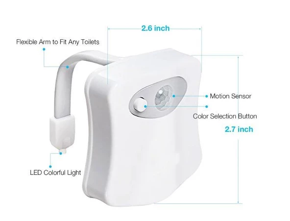 Pratik Klozet Aydınlatma Hareket Sensörlü Renk Değiştiren - 2