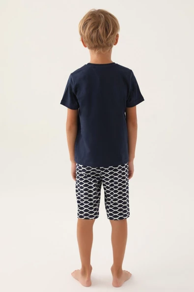 Arnetta Erkek Çocuk Lacivert Şortlu Pijama Takım 2981 - Resim 3