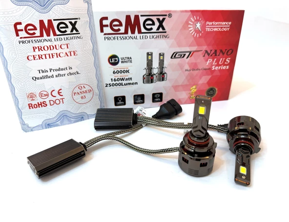 Femex GT Nano Plus Csp LUMILED ROYAL Chipset Radyatör Soğutmalı HIR 9012 Led Xenon Led Headlight - 3