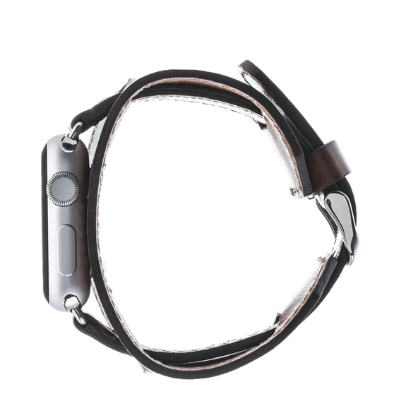 Apple Watch Uyumlu Deri Kordon 38-40-41mm Cuff Taba - 4