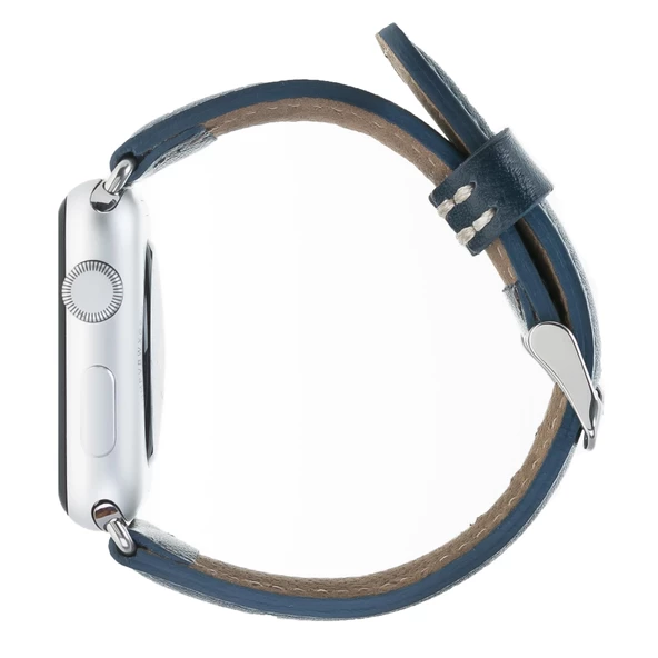 Apple Watch Uyumlu Deri Kordon 38-40-41mm SNB Lacivert - 3