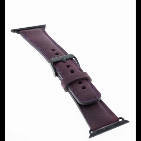 Apple Watch Uyumlu Deri Kordon 38-40-41mm G7 Mor - 3